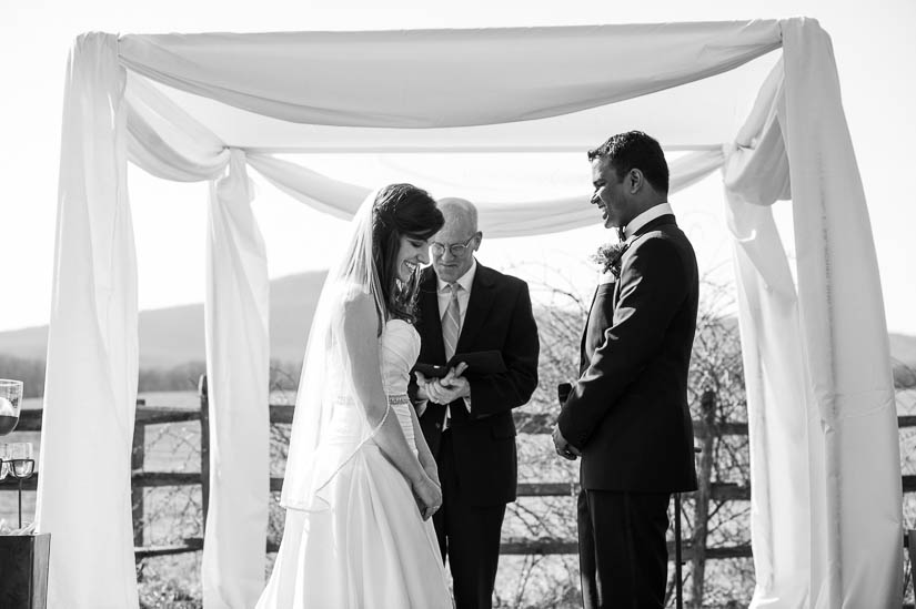 laughing during the ceremony at comus inn