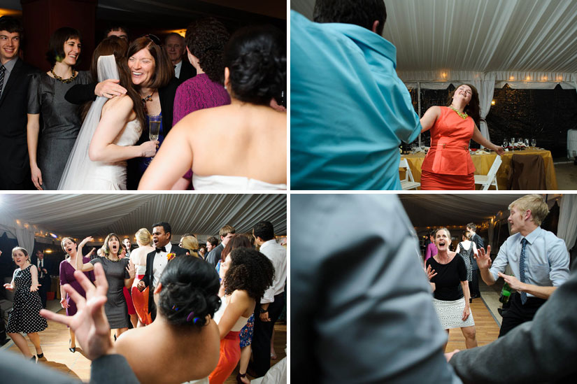 dance party at comus inn wedding reception