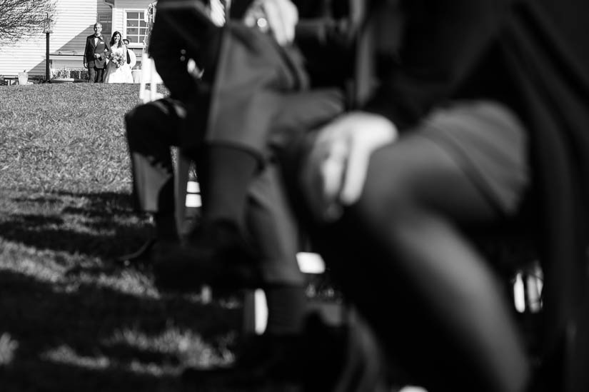 bride and her father coming down the aisle