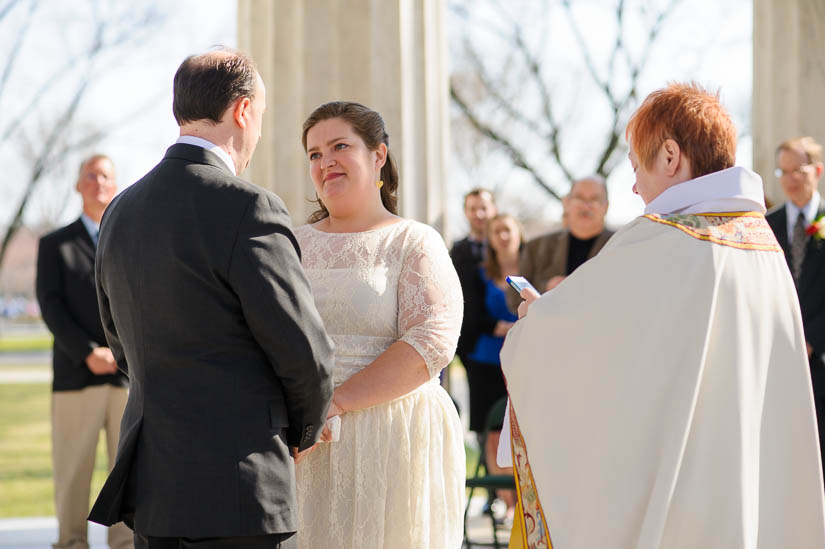 moment during dc war memorial wedding