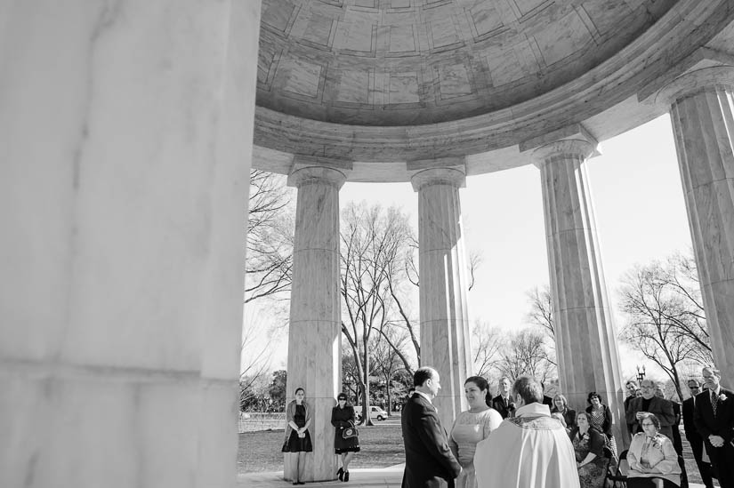 wide view of dc war memorial wedding ceremony