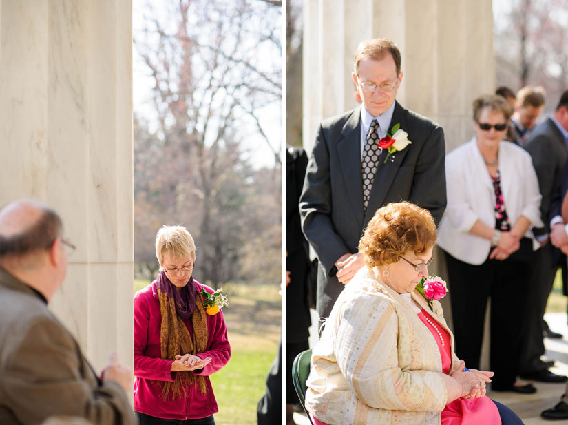 ring warming ceremony at dc war memorial wedding
