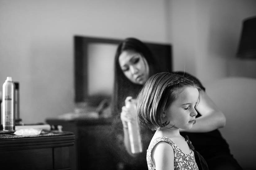 little girl gets hairspray at the willard intercontinental