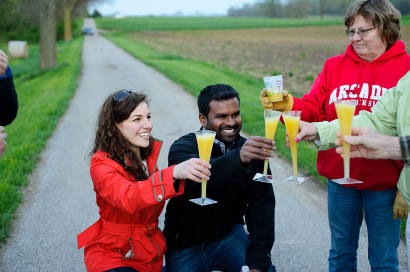 cheers to the first flight in a hot air balloon