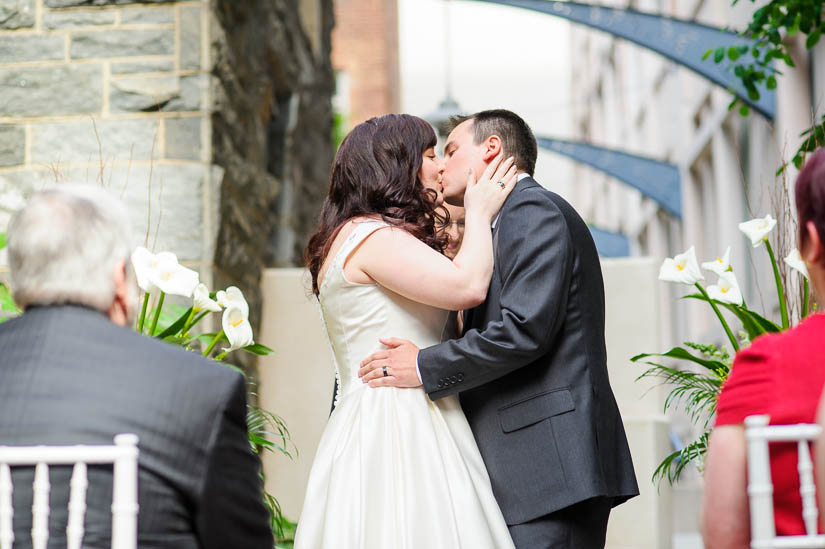 first kiss at co co sala wedding in washington dc