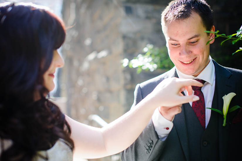 admiring the ring at co co sala wedding