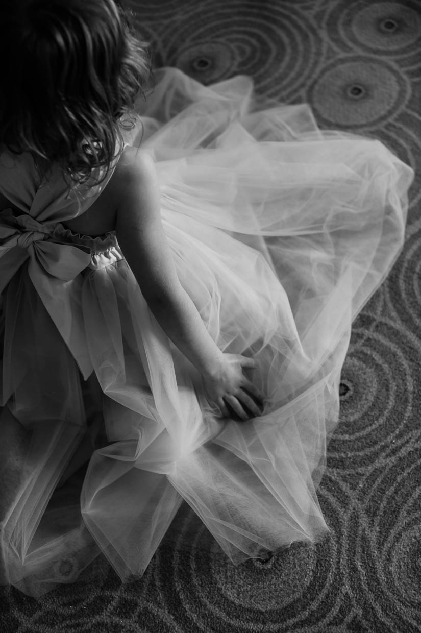 little girl at a wedding artistic