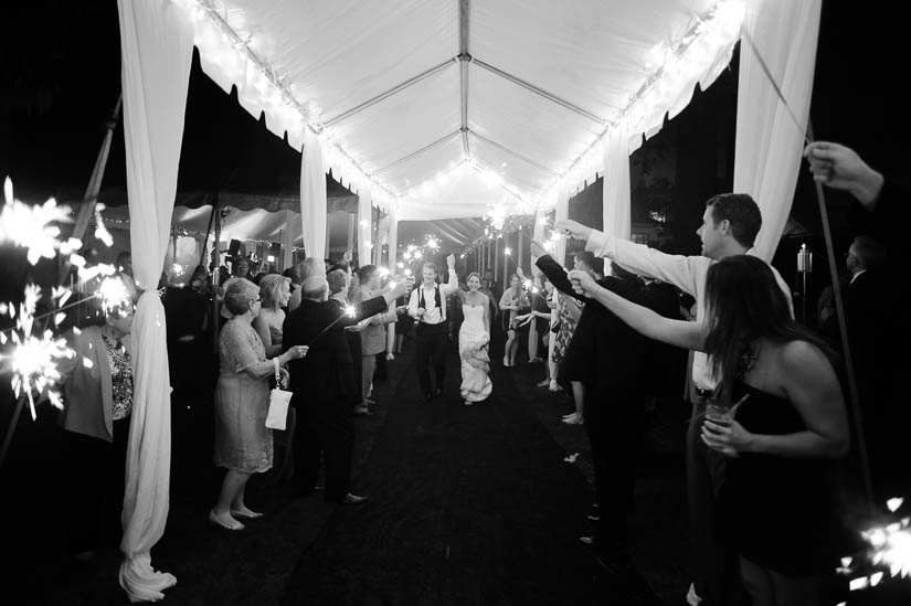 sparkler exit at green spring valley hunt club wedding