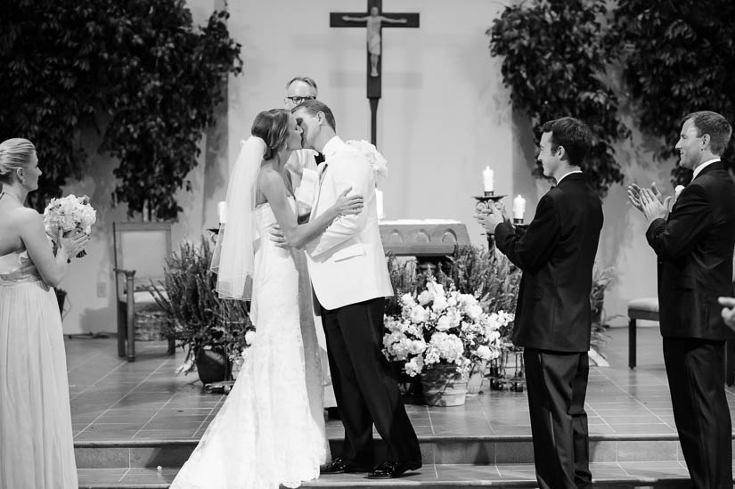 first kiss during catholic wedding ceremony