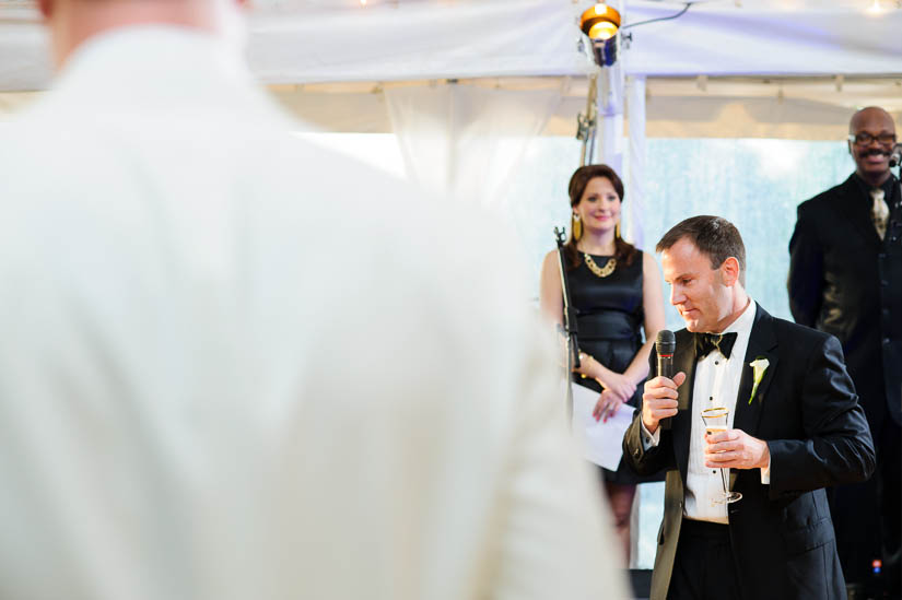 brother of the groom during a speech