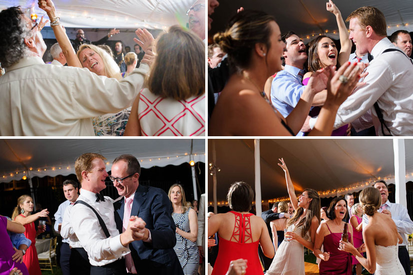 everybody dancing at green spring valley hunt club wedding