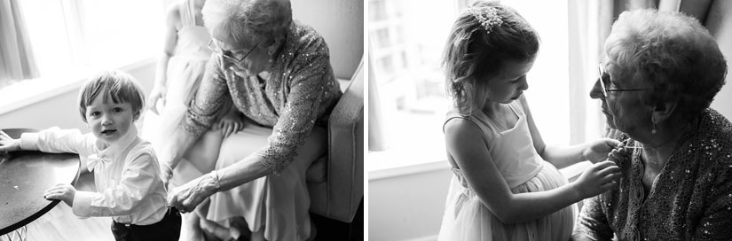 grandmother with her great-grandkids