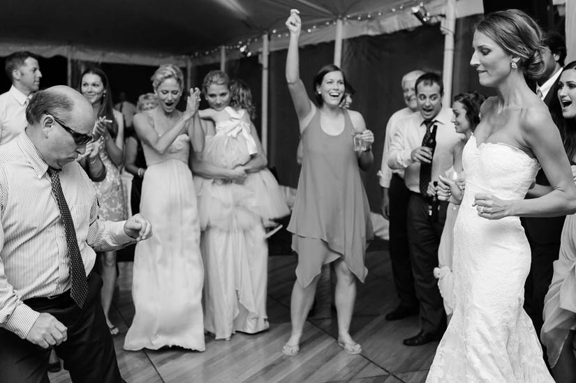 bride dancing with a relative at green spring valley hunt club wedding
