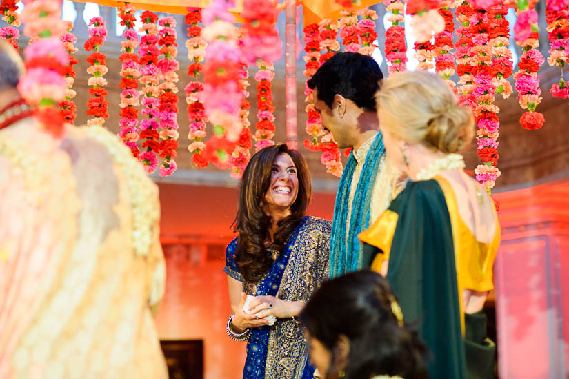 laughing during hindu wedding at nmwa in washington, dc