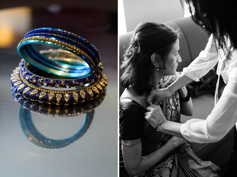 mother in law and bangles at hindu wedding ceremony