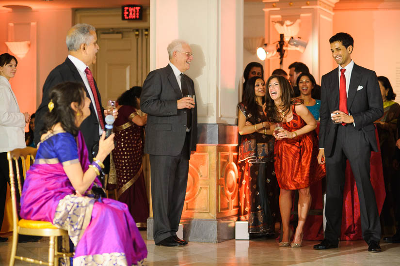 laughing during speeches at nmwa wedding