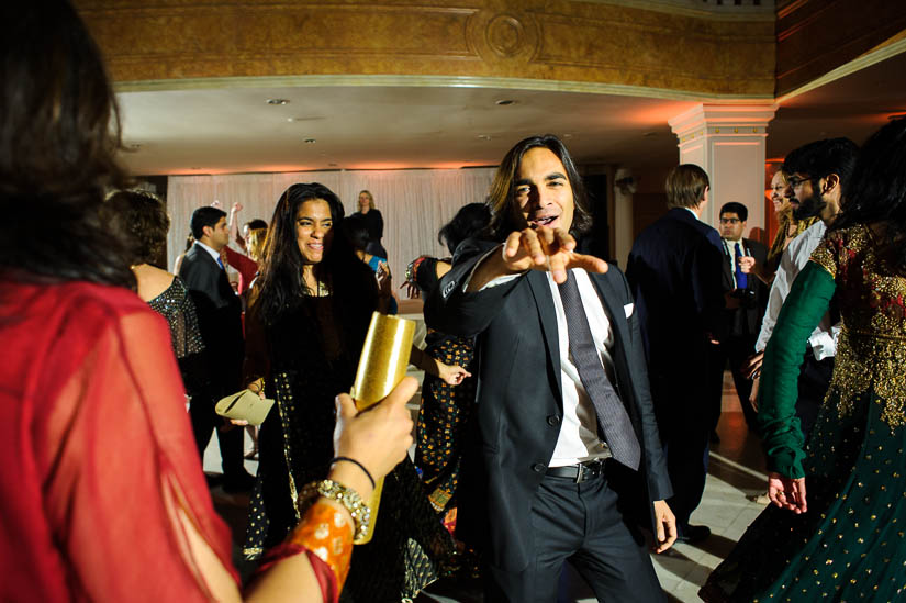 guests dancing at national museum for women in the arts wedding