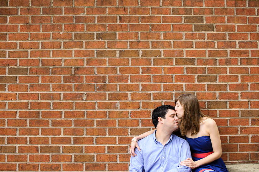 engagement photos with red brick in old town alexandria