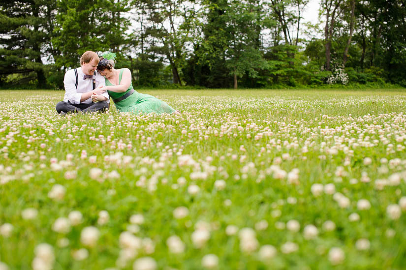 st johns college wedding photography in a field