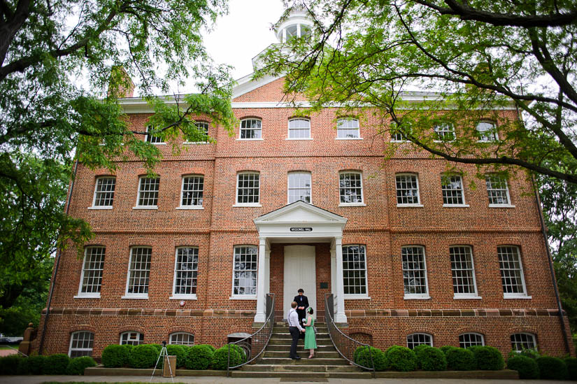 intimate wedding on the campus of st johns college