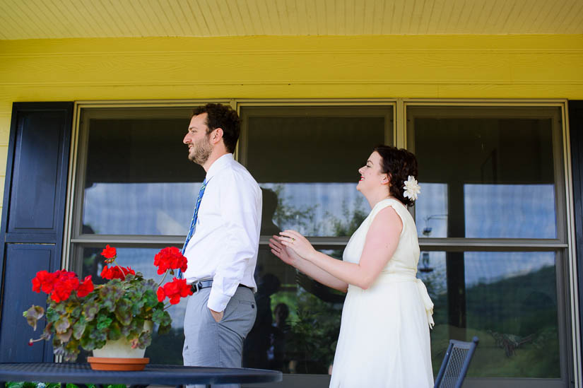 first look in charlottesville wedding