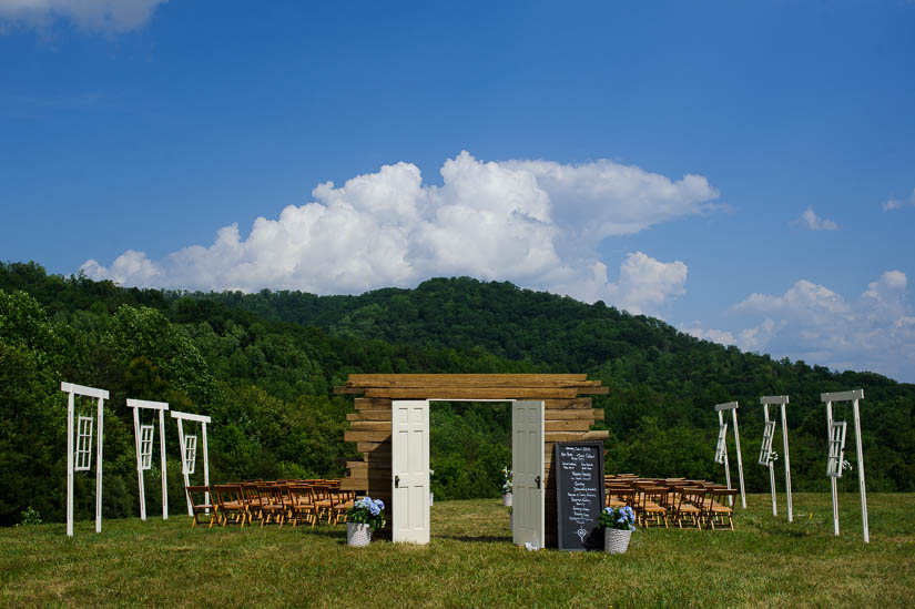 ceremony setup in charlottesville virginia private residence