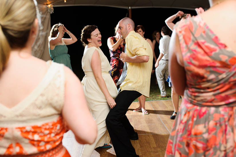 bride and her brother getting down in charlottesville wedding
