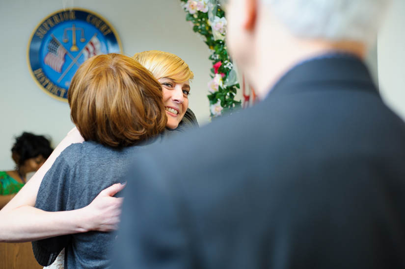 congratulations after the ceremony at dc courthouse wedding