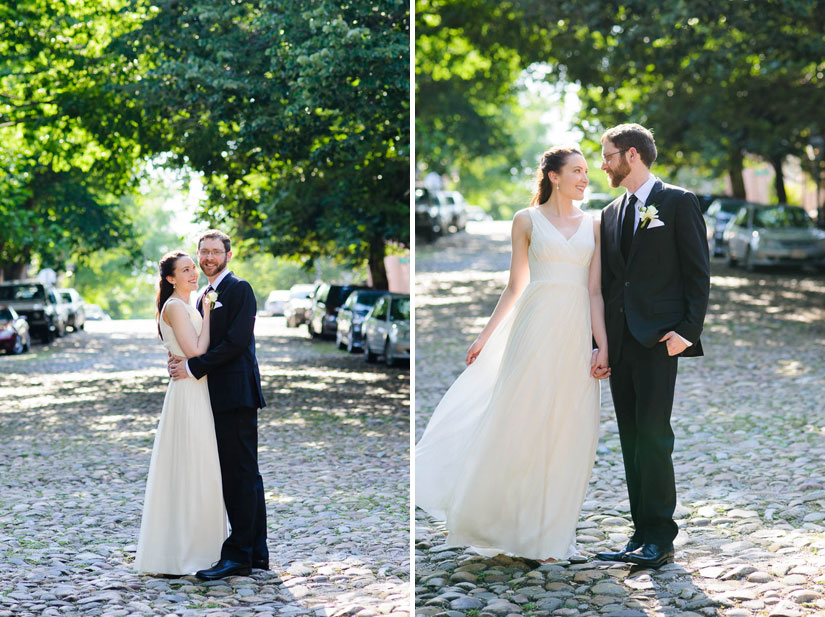 wedding portraits on prince street in old town alexandria