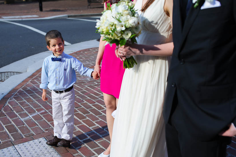 little boy on the way to the wedding