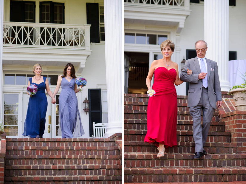 processional at historic rosemont manor wedding