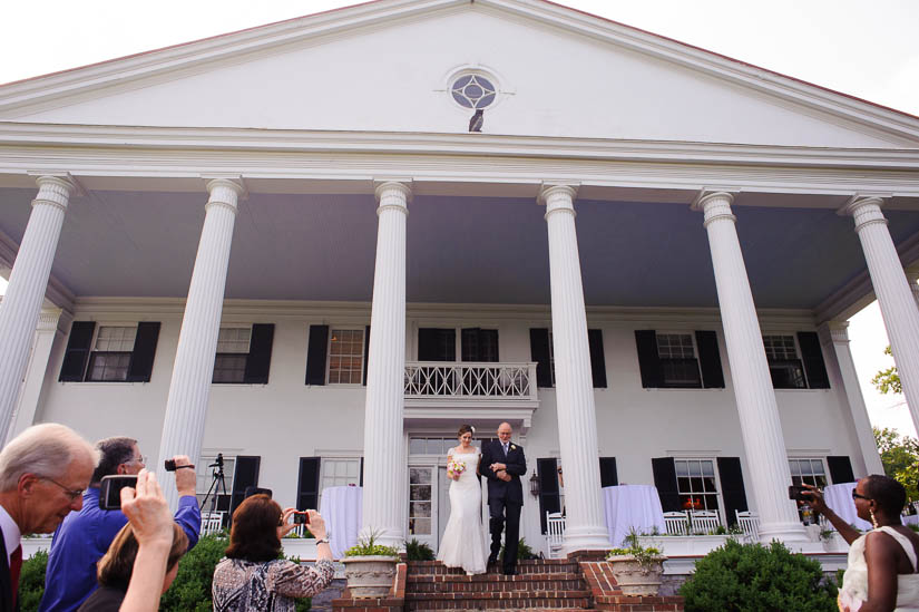 bride and her father at the historic rosemont manor wedding ceremony