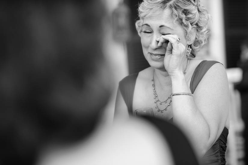 sister crying at historic rosemont manor wedding