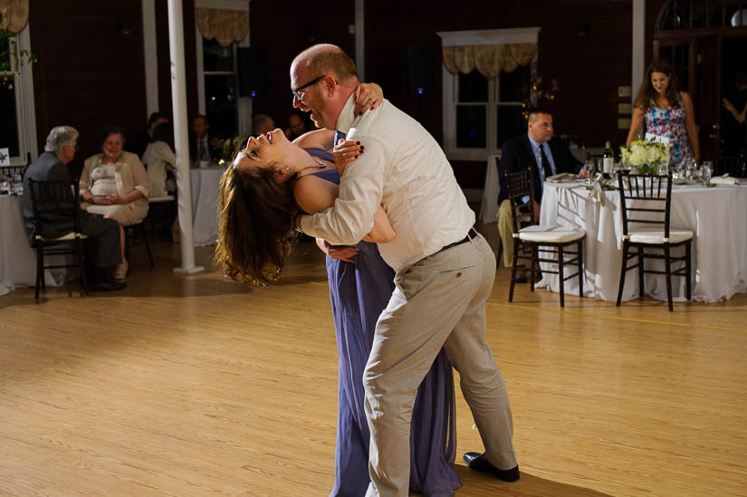 sister of the bride and her husband dancing at historic rosemont manor wedding