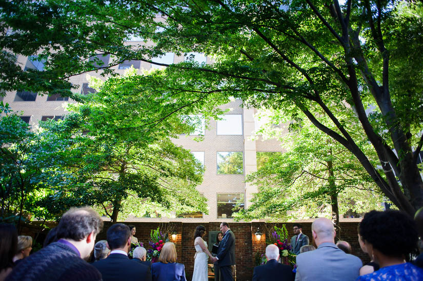 beautiful wedding ceremony in washington, dc courtyard