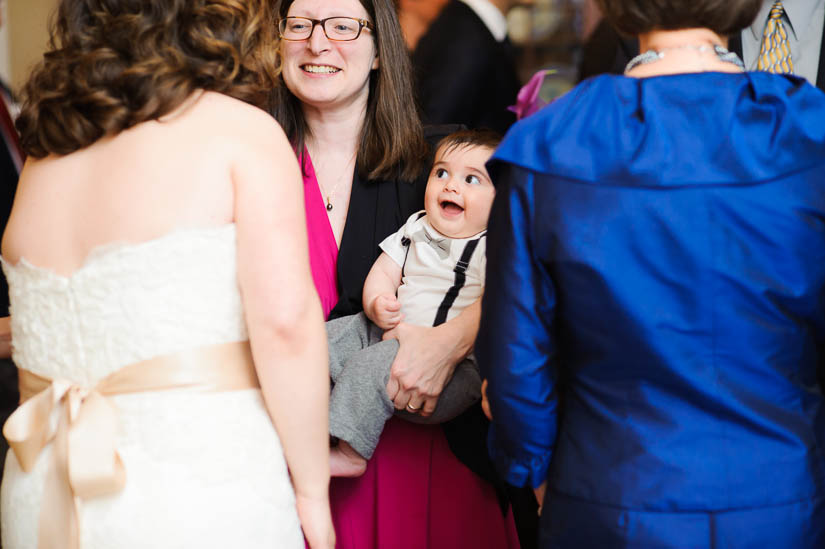 baby laughing during receiving line at arts club of washington wedding
