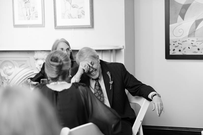 father of the groom laughing at arts club of washington wedding reception