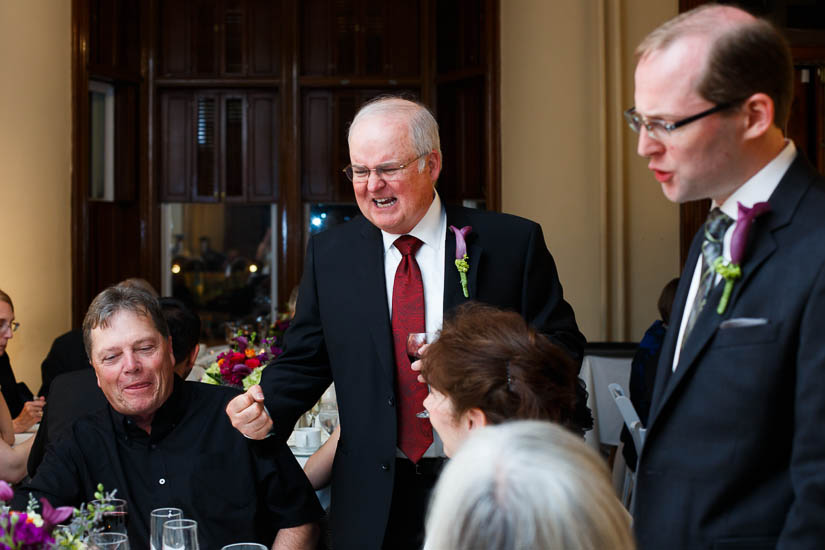 father of the bride laughing at arts club of washington wedding
