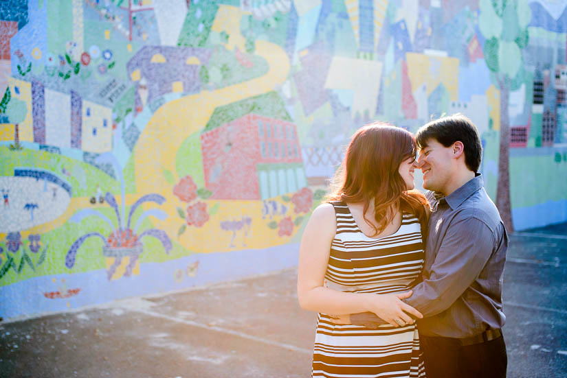 engagement photo shoot in downtown lynchburg