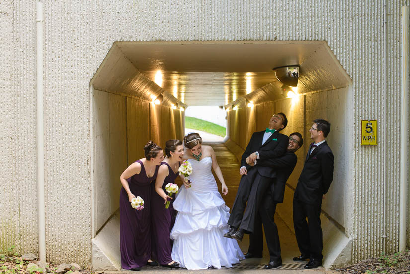 wedding party photos in crystal city