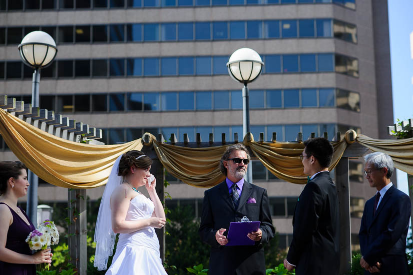 emotional moment during the wedding in crystal city