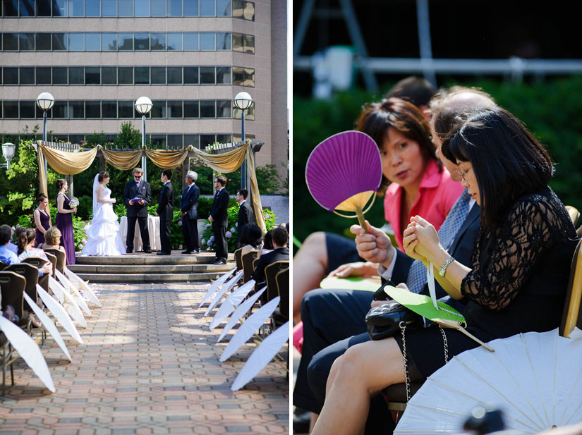 wedding ceremony in a courtyard in arlington, va