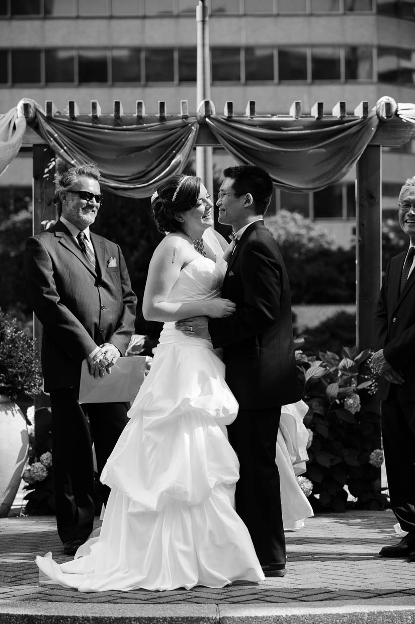 right after the first kiss at Crowne Plaza Crystal City wedding