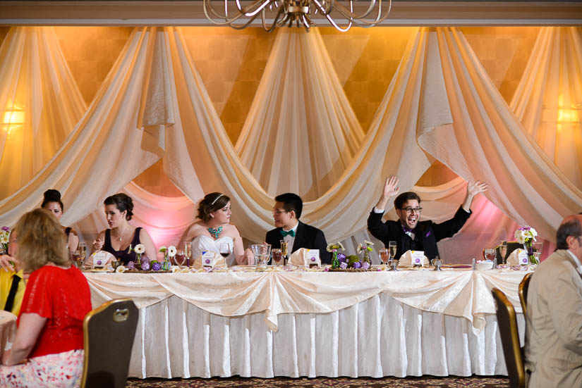 silly groomsman at Crowne Plaza Crystal City wedding