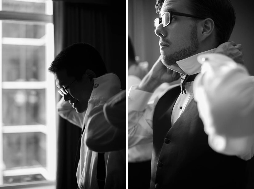 gentlemen getting ready at Crowne Plaza Crystal City wedding