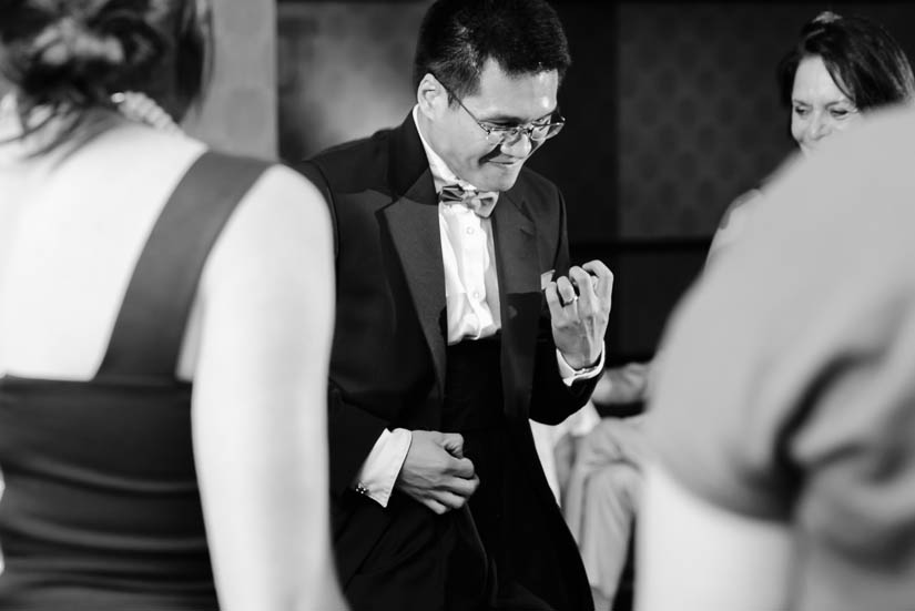 groom does air guitar arlington, va wedding photography