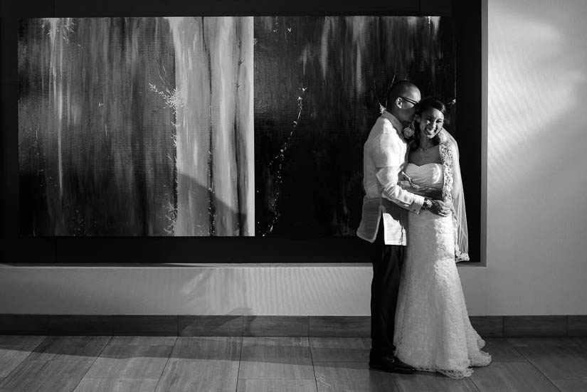 bride and groom portraits in hilton tysons corner