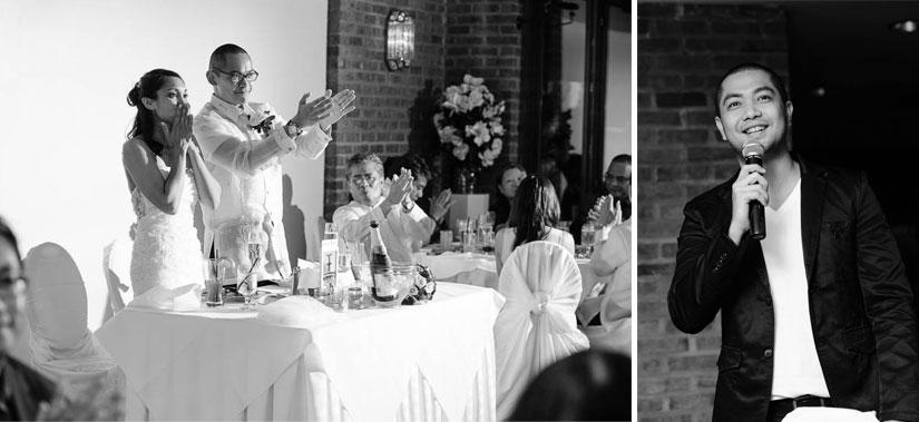 bride's cousin sings to the wedding at the grand atrium