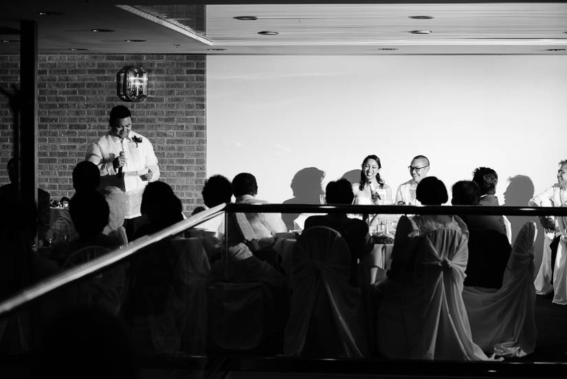 groom's brother gives a speech at the grand atrium