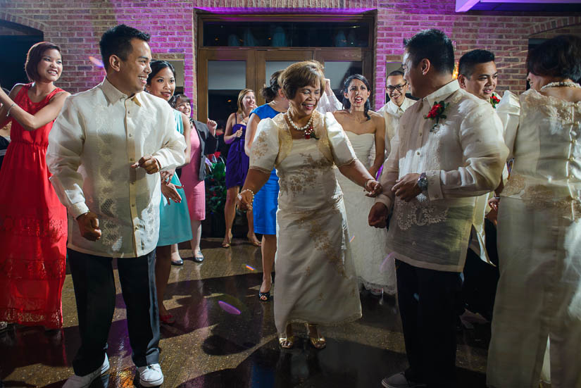 auntie dancing at grand atrium wedding